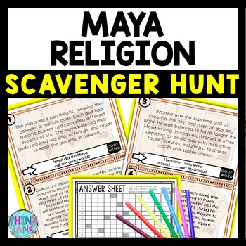Maya Religion Scavenger Hunt Reading Comprehension Activity