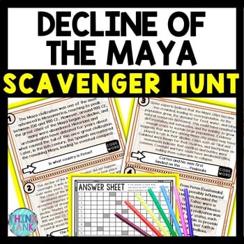 Decline of the Maya Scavenger Hunt Reading Comprehension Activity
