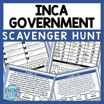 Government of the Inca Empire Scavenger Hunt - Reading Comprehension Activity