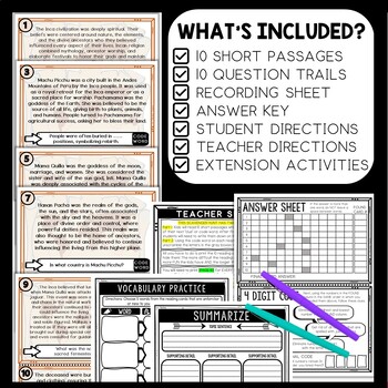 Inca Religion Scavenger Hunt Reading Comprehension Activity - Image 2