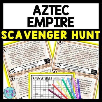 Aztec Empire Scavenger Hunt Reading Comprehension Activity