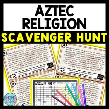 Aztec Religion Scavenger Hunt Reading Comprehension Activity
