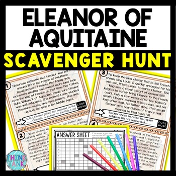 Eleanor of Aquitaine Scavenger Hunt Reading Comprehension Activity - Middle Ages