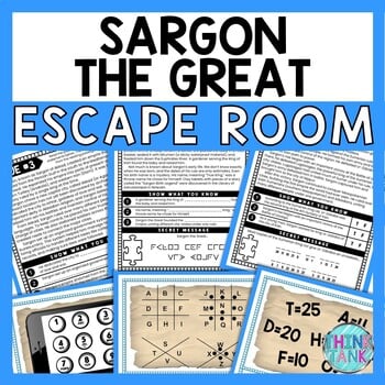 Sargon the Great ESCAPE ROOM - Reading Comprehension - Ancient Mesopotamia