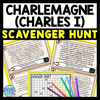 Charlemagne Scavenger Hunt Reading Comprehension Activity - Middle Ages