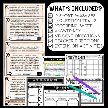 Charlemagne Scavenger Hunt Reading Comprehension Activity - Middle Ages - Image 2