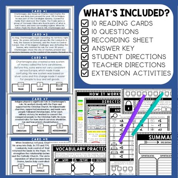 Charlemagne Scavenger Hunt - Reading Comprehension Activity - Middle Ages - Image 2