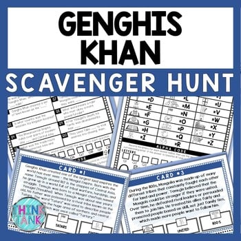 Genghis Khan Scavenger Hunt - Reading Comprehension Activity - Middle Ages