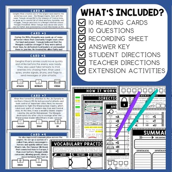 Genghis Khan Scavenger Hunt - Reading Comprehension Activity - Middle Ages - Image 2