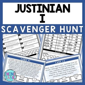 Justinian I Scavenger Hunt - Reading Comprehension Activity - Middle Ages