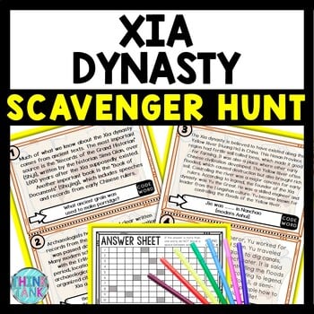 Xia Dynasty Scavenger Hunt Reading Comprehension Activity - Ancient History