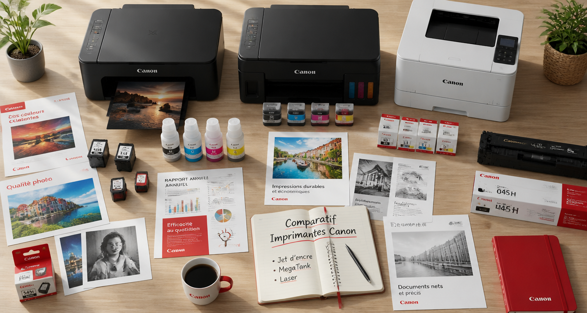 Comparateur imprimante Canon jet d'encre MegaTank laser