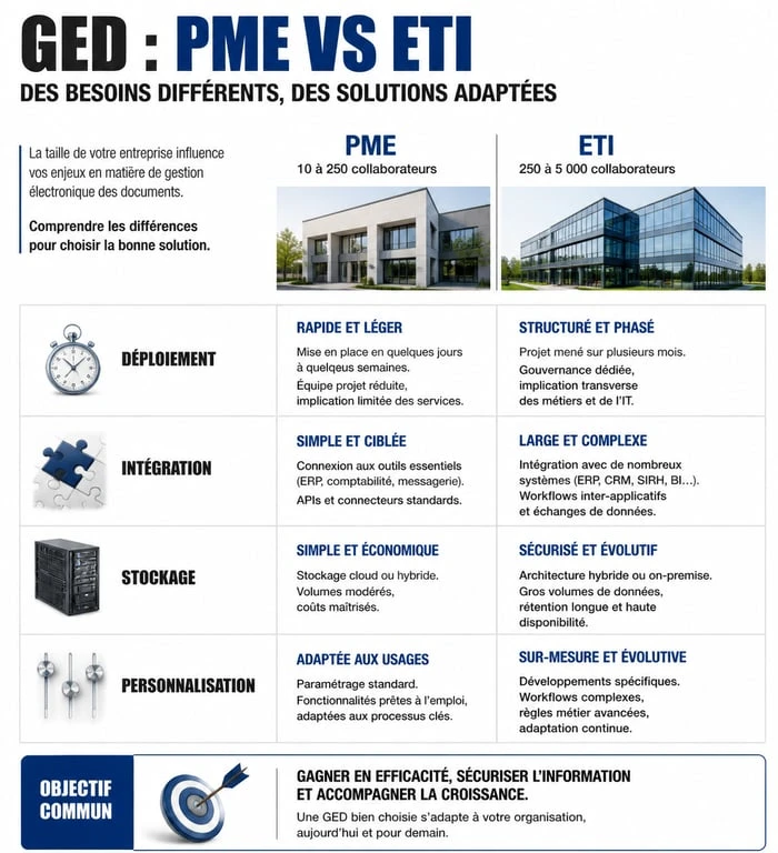 Infographie comparative des solutions GED pour PME et ETI