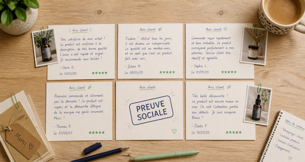 exemple avis client satisfait fiche manuscrite