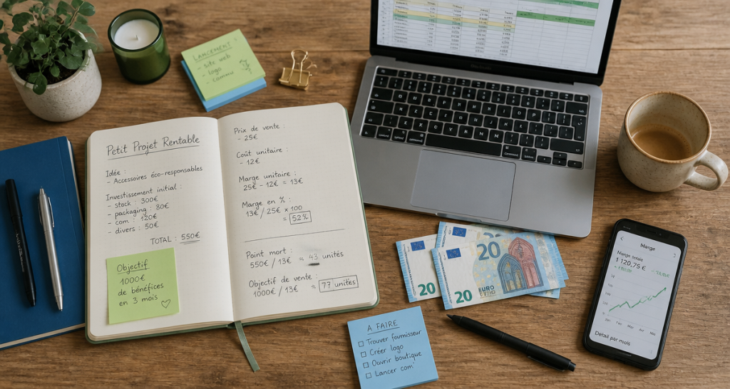 idée de petit projet rentable carnet et bureau