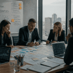 optimisation des ressources par des dirigeants en salle de réunion