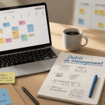 outils de management sur bureau moderne