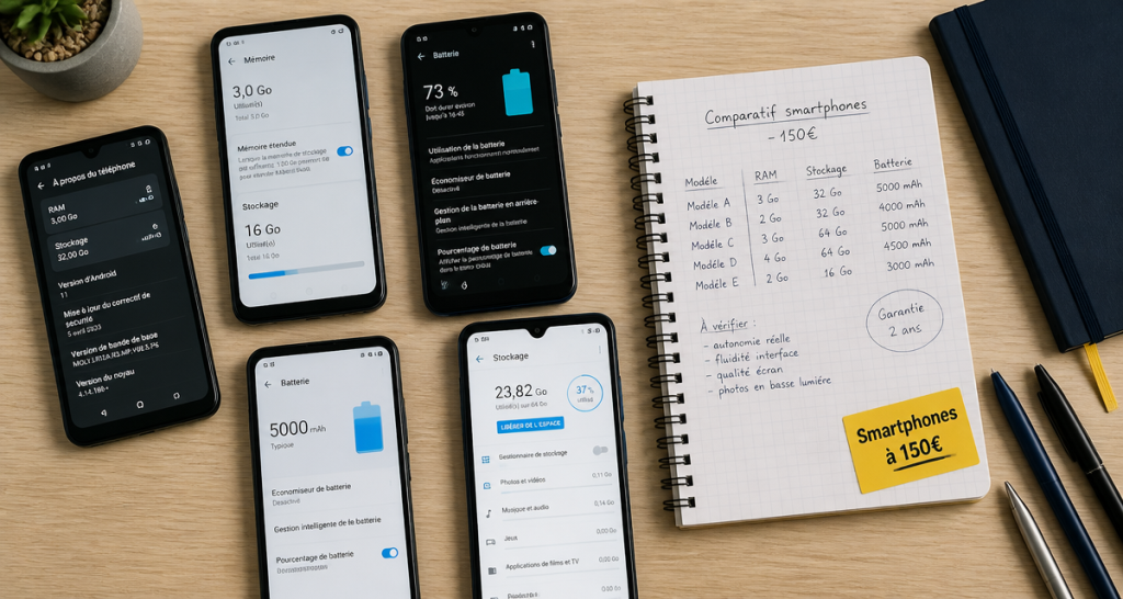 smartphone a 150 euros vue technique