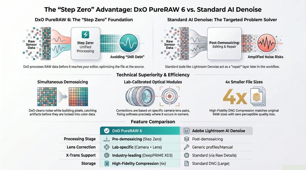 How DxO PureRaw works infographic