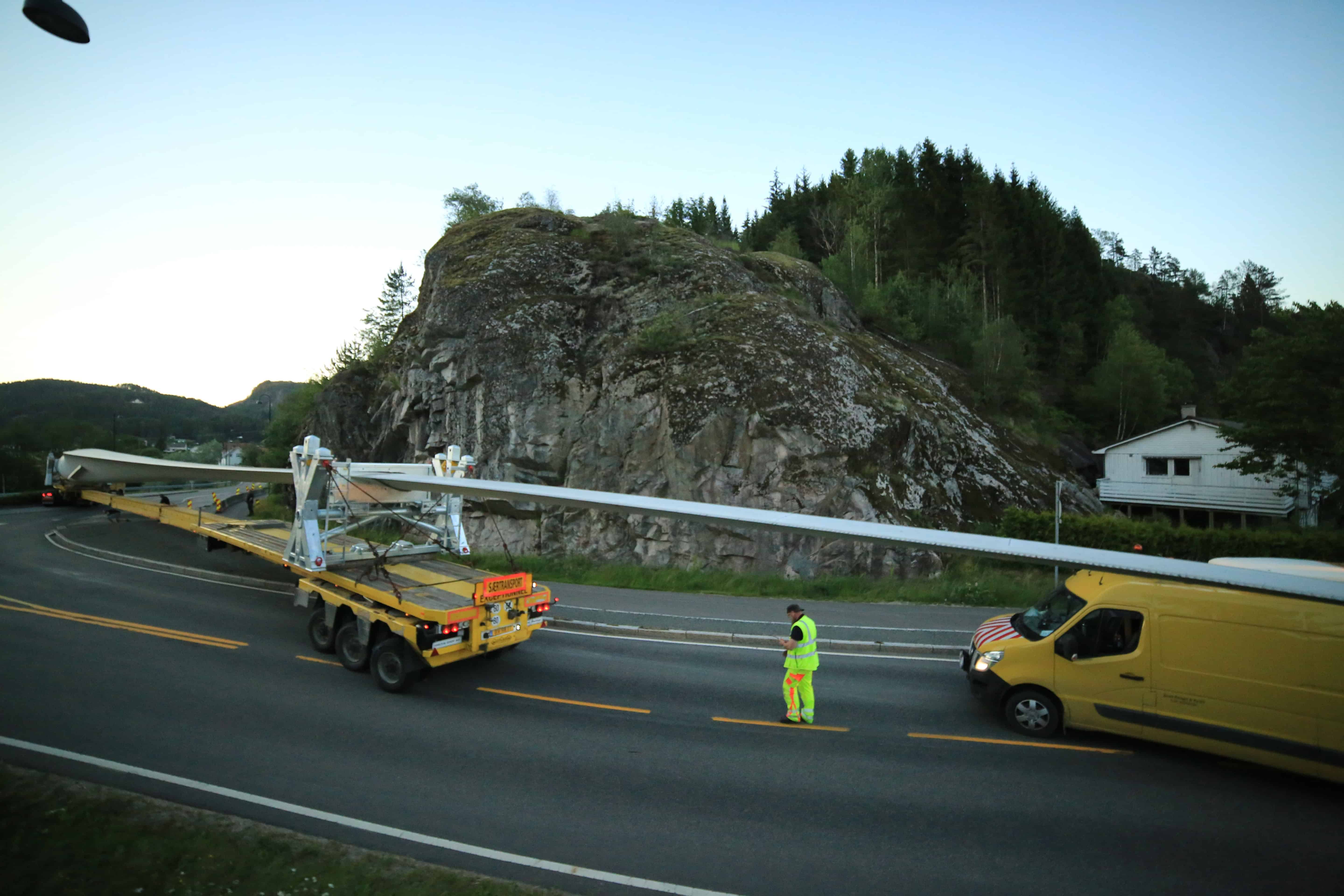 Tonstad Vindpark Første bladtransport
