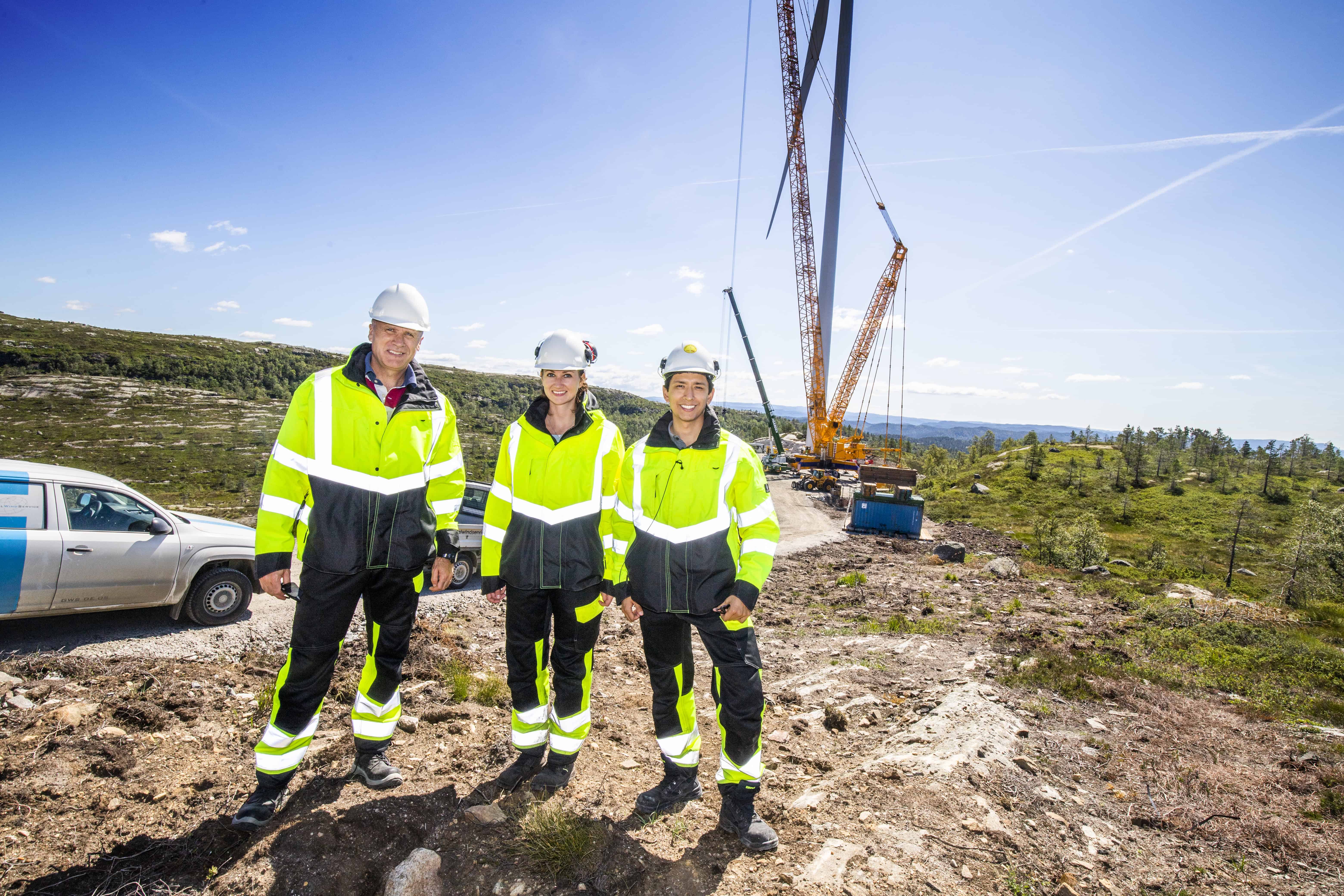 Tonstad Vindpark_CFO Terje Kulseng_Kommunikasjonsansvarlig Henriette Sarah Holberg_Anleggssjef Daniel Villanueva