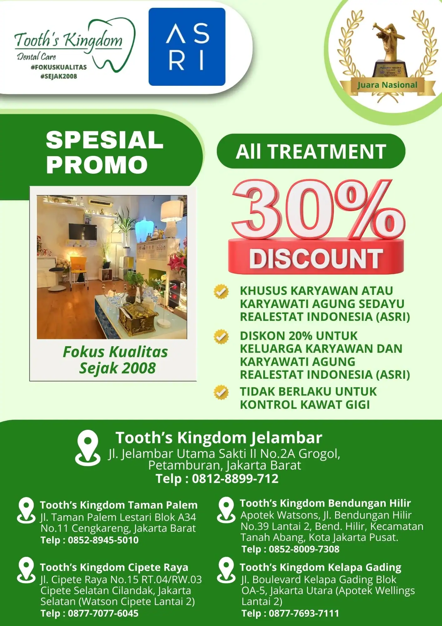 Tooths Kingdom partnership with ASRI