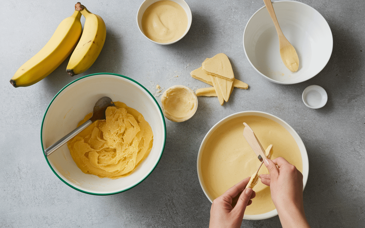 Préparation gaufres bananesques