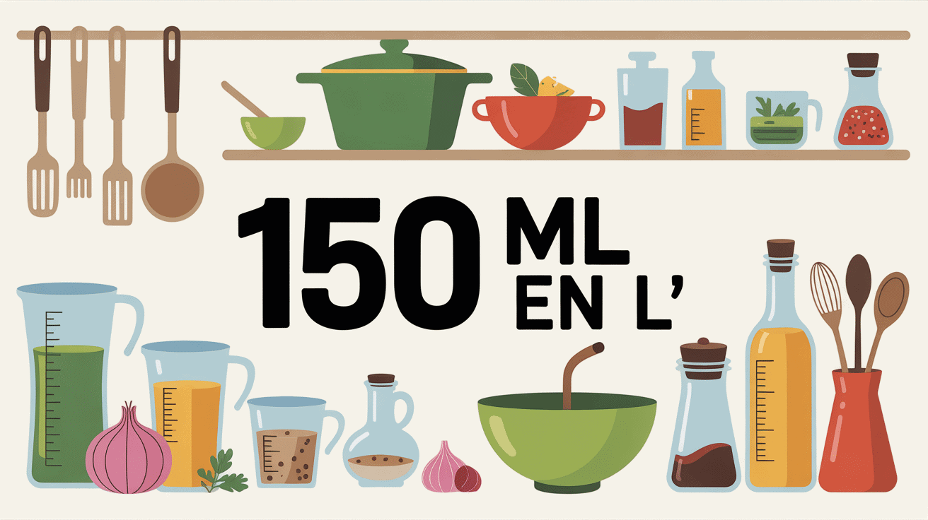 Cuisine moderne avec outils de mesure 150 ml en l