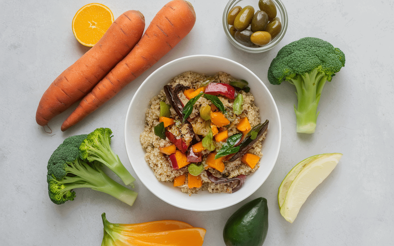 Salade et légumes sains pour burger