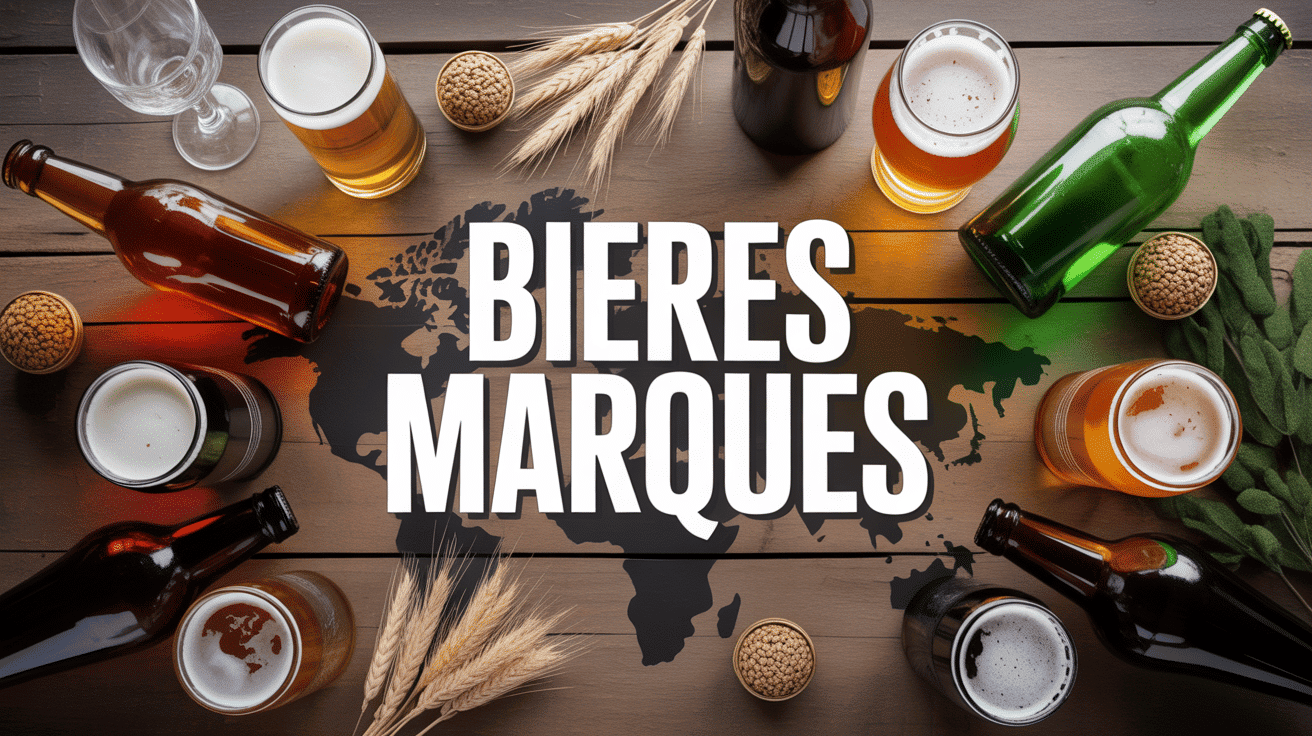 Table avec bières et carte du monde