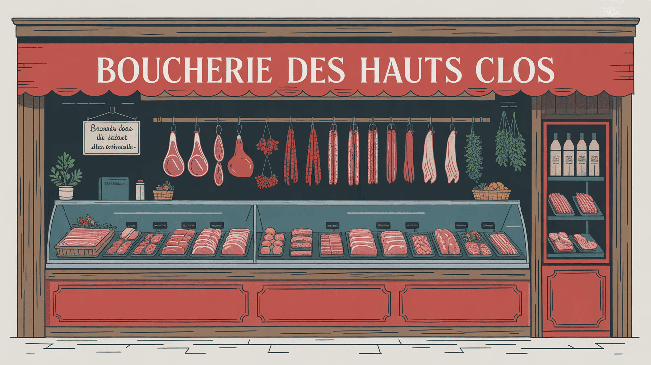 Illustration boucherie des hauts clos