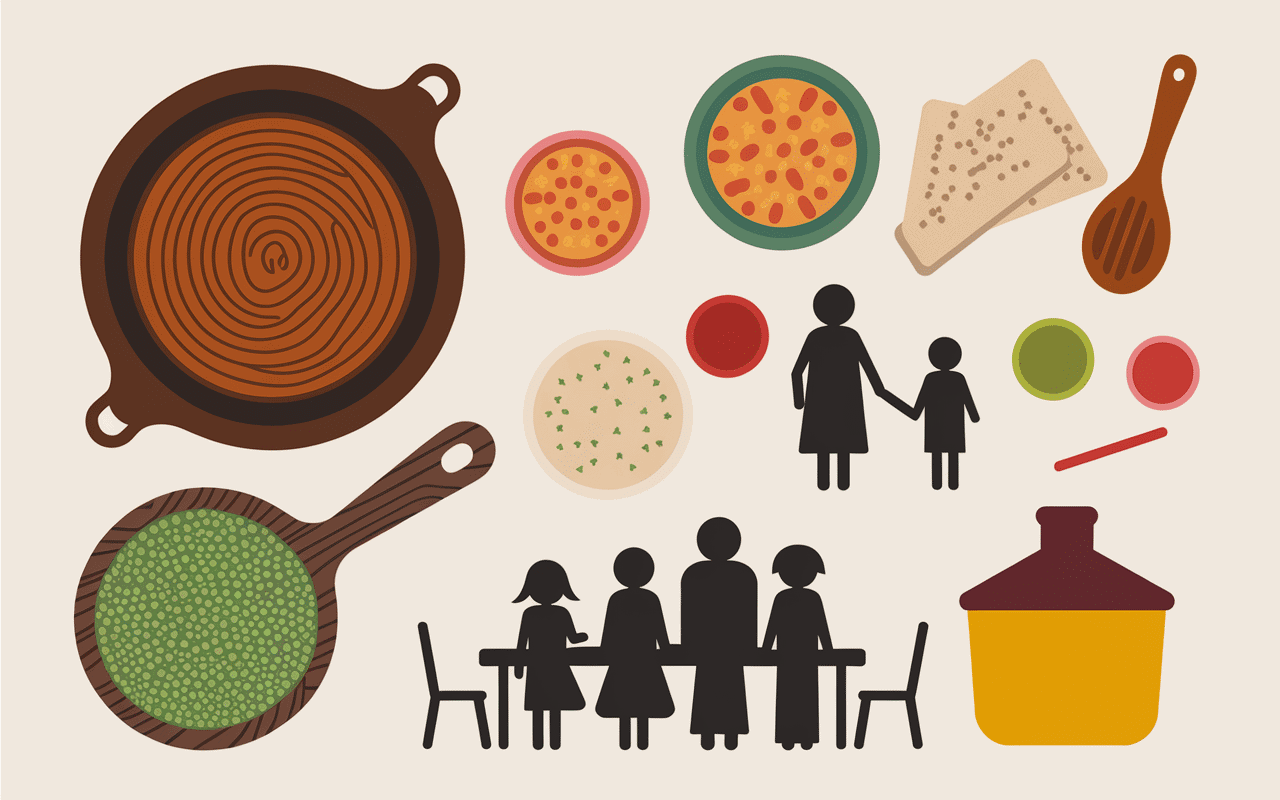 Cuisine traditionnelle avec chorba frik, blé et épices