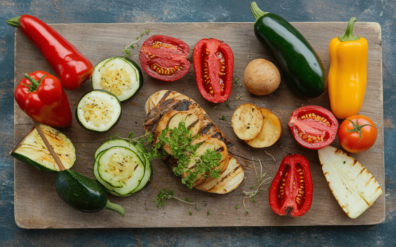 Légumes méditerranéens grillés pour escalope milanaise