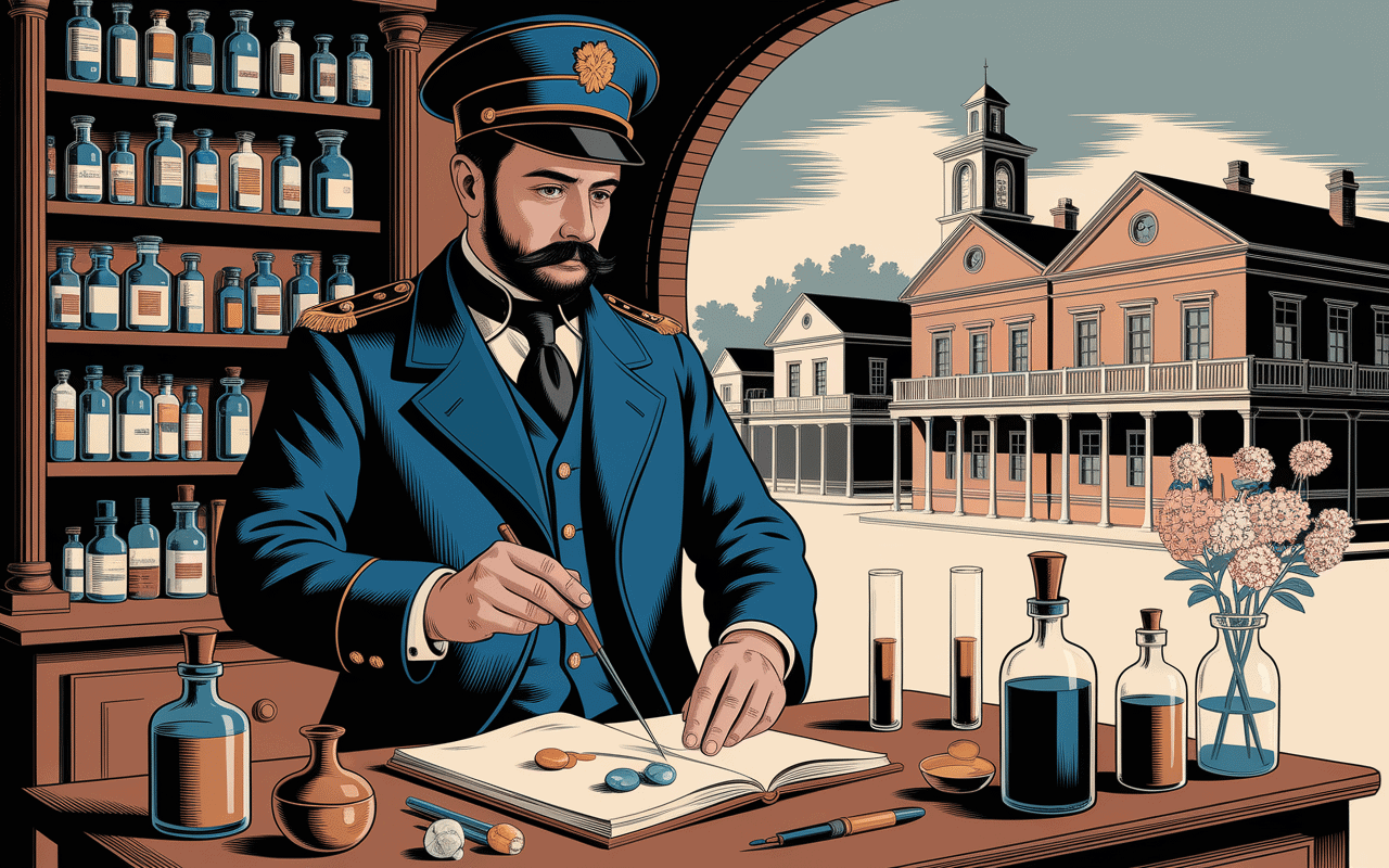 Médecin colonial préparant angustura