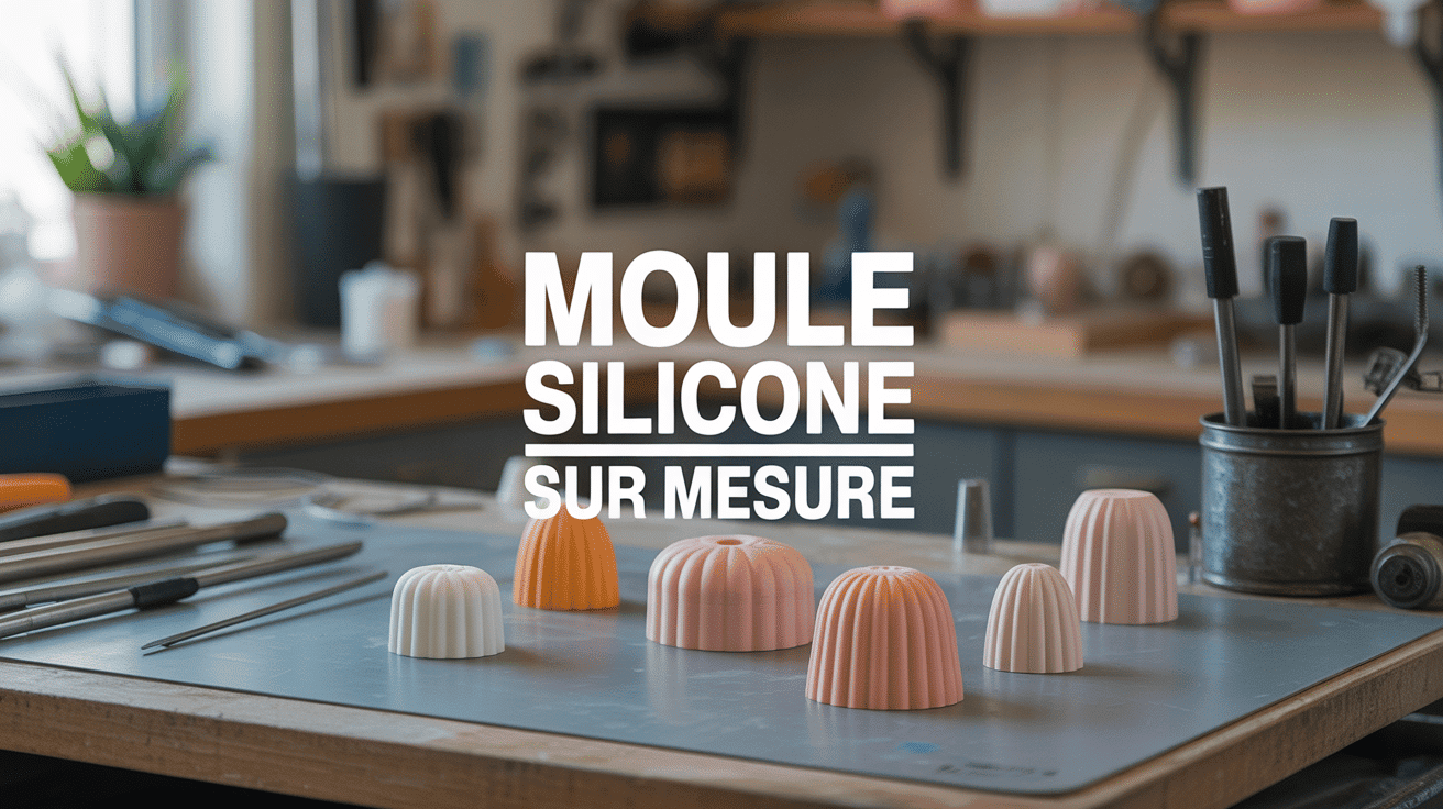 Vue atelier moule silicone sur mesure outils variés