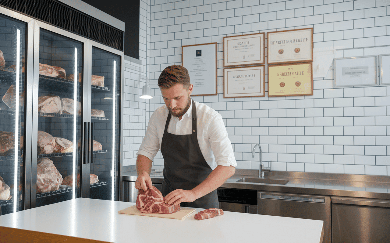 Intérieur boucherie halal Saint Hilaire de Riez certificat