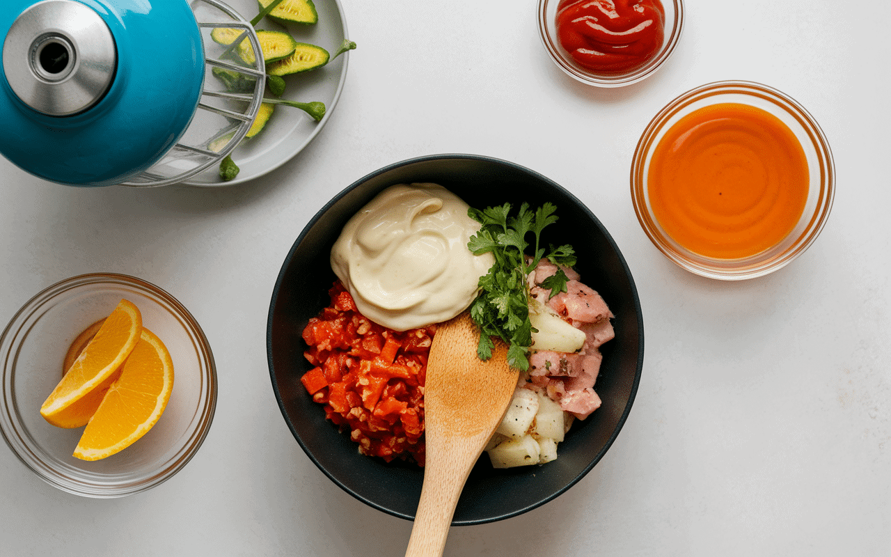 étapes sauce brazil recette mixeur bol préparation