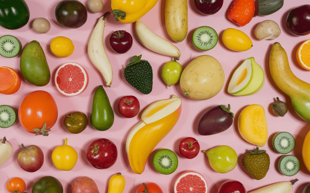 différents moules trompe l'oeil fruits légumes