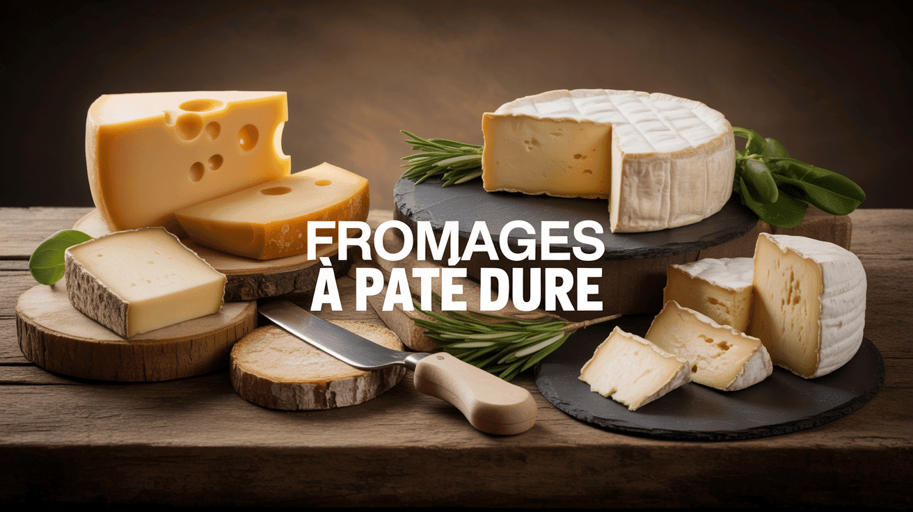 assortiment fromage pate dure sur planche rustique