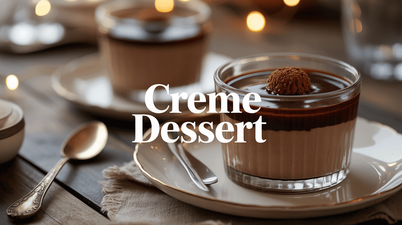 Photo crème dessert chocolat onctueuse en pot