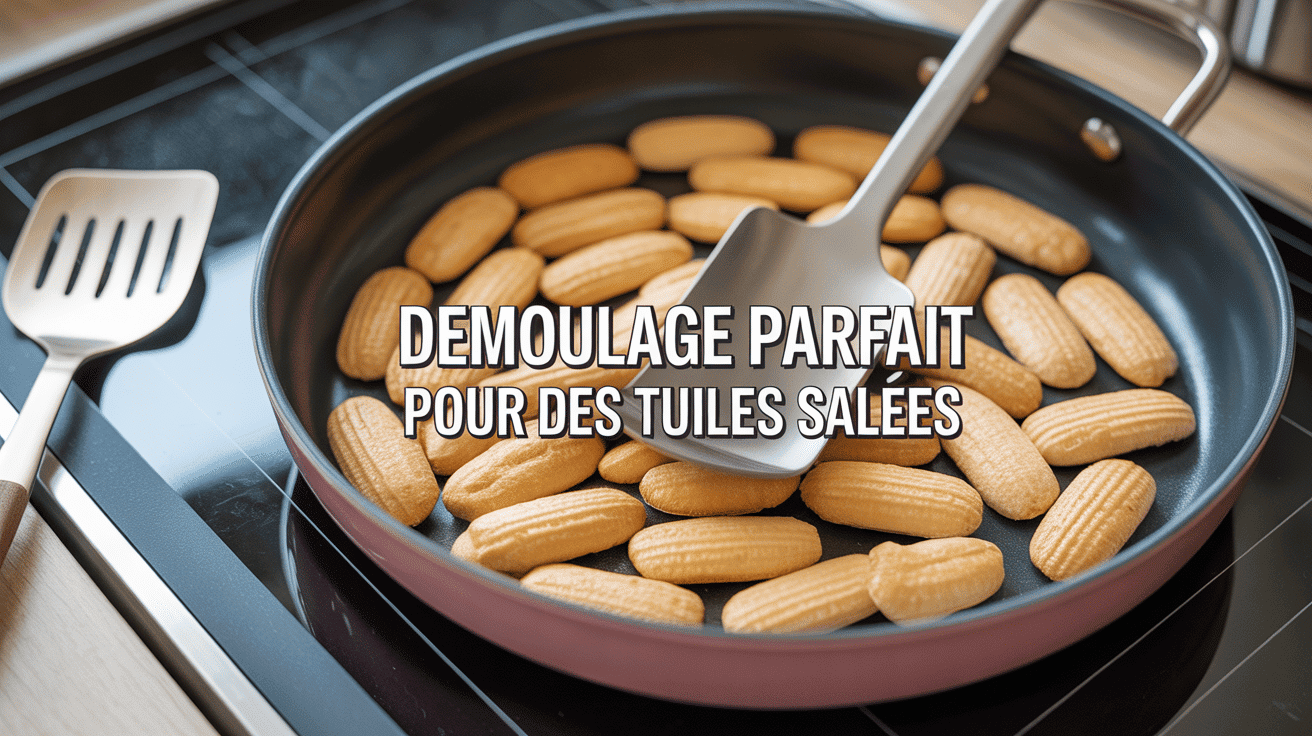 démoulage tuile salée bullesetpaillettes.fr sur plaque avec spatule silicone