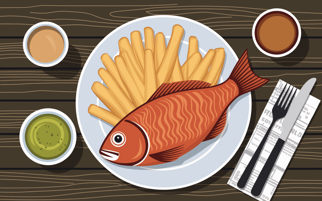 fish and chips spitalfields plat crispy table bois