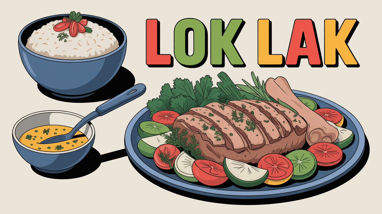 lok lak plat bœuf sauté riz sauce poivre