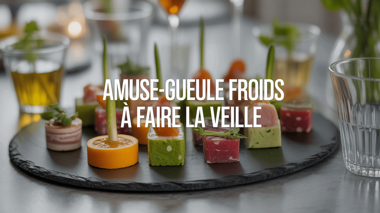 Plateau d'amuse-gueule froid à faire la veille, assortiment élégant