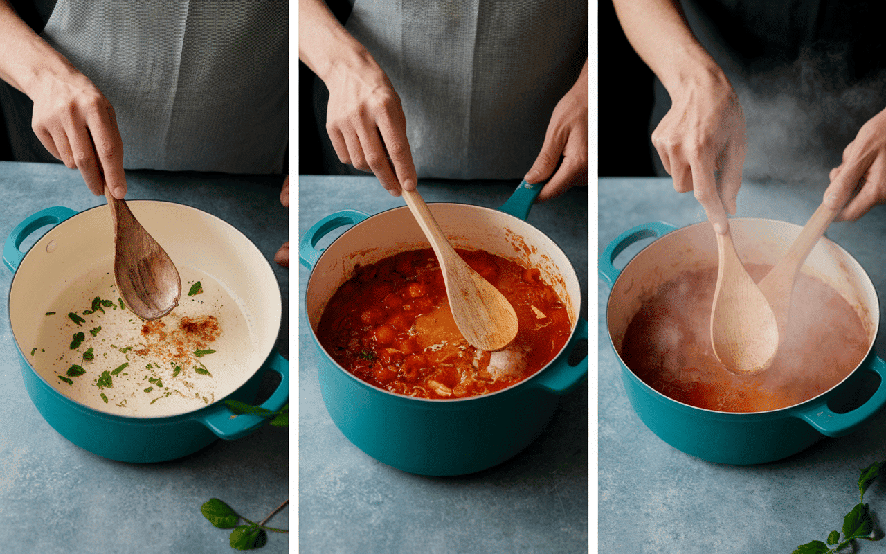 Étapes préparation sauce tomate maison grand-mère