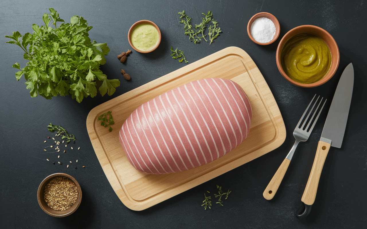Préparation rouelle de porc cookeo épices herbes