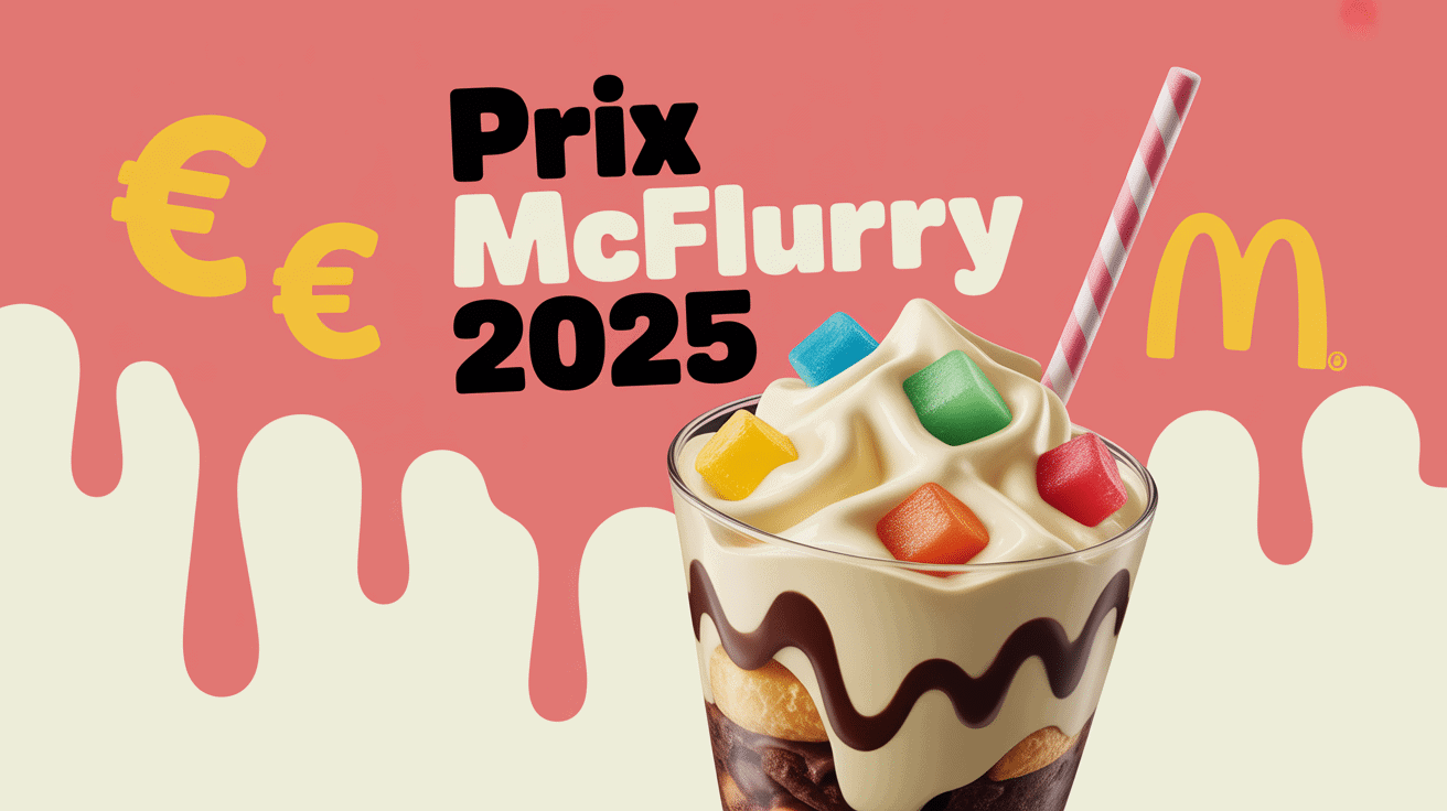 prix mcflurry dessert vanille avec toppings et symboles euro
