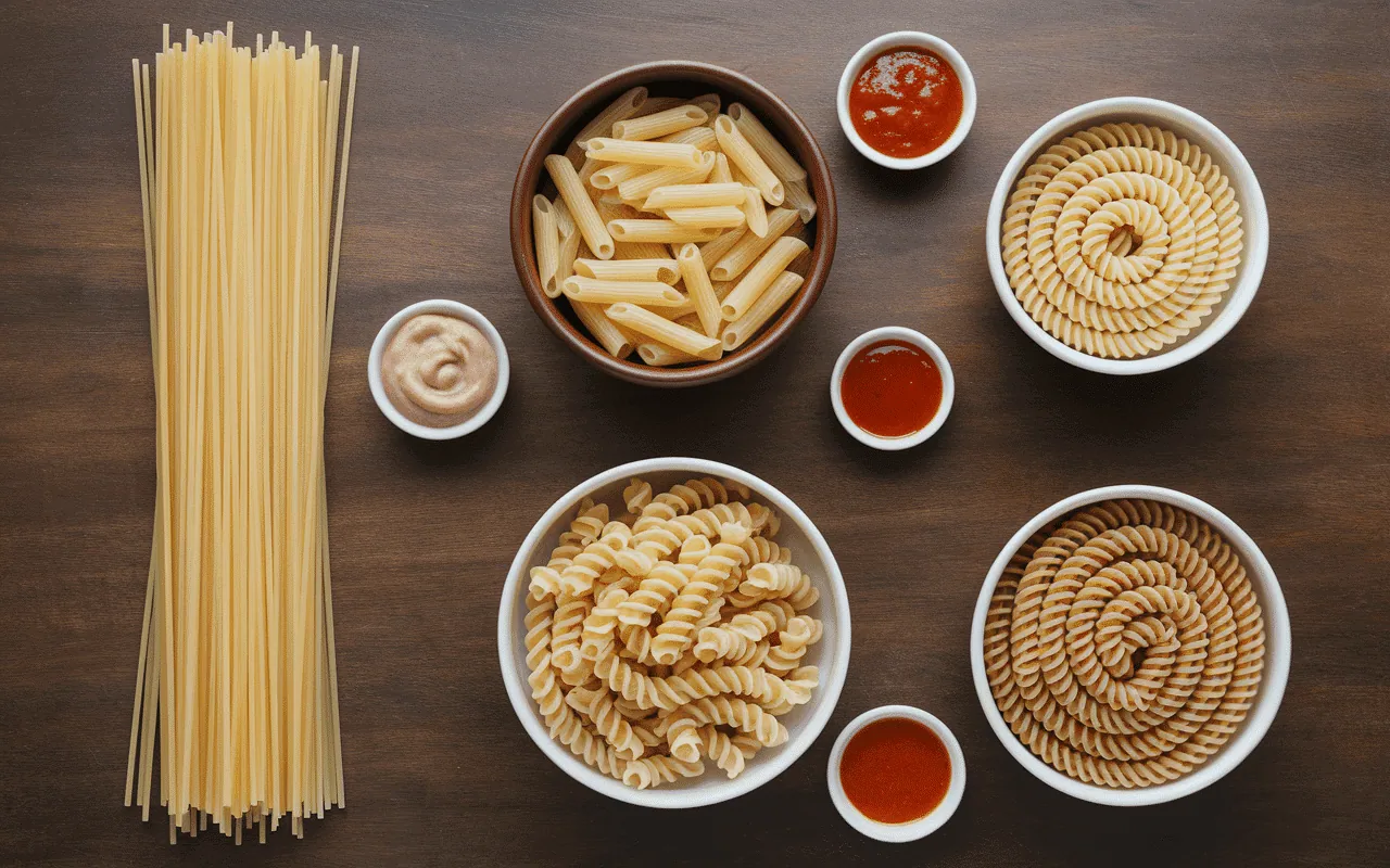 Types de pates classiques et sauces associées