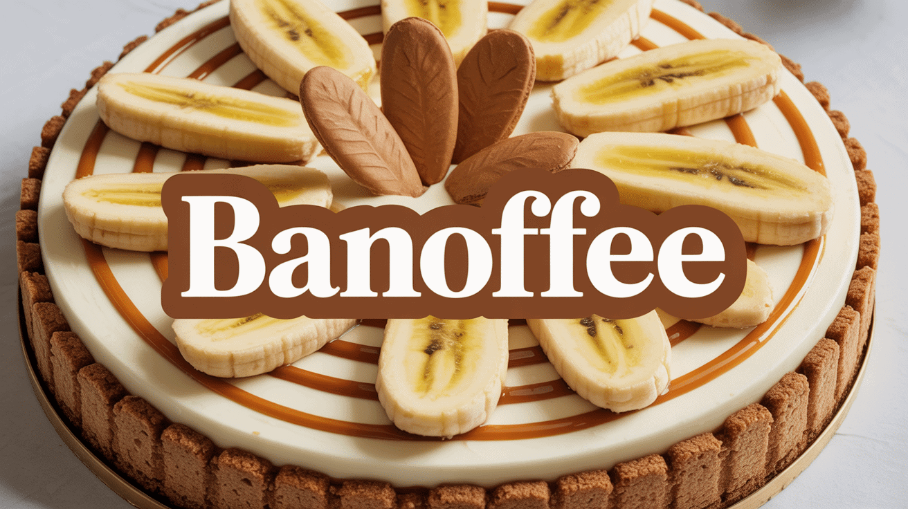 tarte banoffee caramel crème biscuit vue dessus