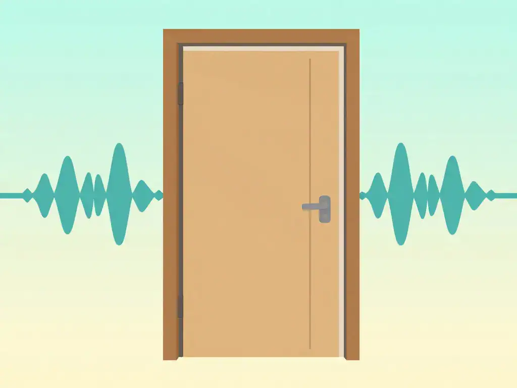 schéma coupe porte intérieure phonique barrière acoustique